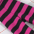 BP-115Blythe Pantyhose # Stripe Black+Deep Pink
