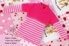 (L Sleeve) T-Shirt Top #  ND-03 Stripe Pink