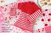 (L Sleeve) T-Shirt Top #  ND-05 Stripe Red