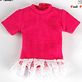 034T-Shirt W/Lace ( NS-S02 ) Deep Pink