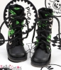 13-19 Blythe／Pullip 靴．黒い底＋濃い緑ドクロ