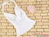 T39DAN-01NSDDD Bow Tie Halter Top # White