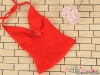 T37DAN-01NSDDD Bow Tie Halter Top # Red