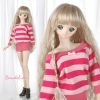 Top Outfits (DAN-07-02) Stripe Deep Pink