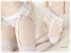 (SDDD) ٥ȥȥå Sexy Lace Underwear W/Garter Belt Set # White
